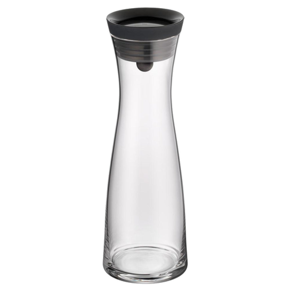 BauscherHepp 06.1770.6040 Water Decanter 33 Oz. 18/10 Stainless Steel CloseUp Lid With Black Ring