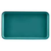 A rectangular, teal-colored Camtray made from high-impact fiberglass with rounded corners and slightly raised edges, photographed from above against a plain white background. The empty tray has a smooth, glossy finish and is dishwasher safe.