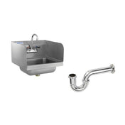 Hubert 157359 - Kratos Hand Sink With Gooseneck Faucet, 7-3/4" Side Splashes & P-Trap