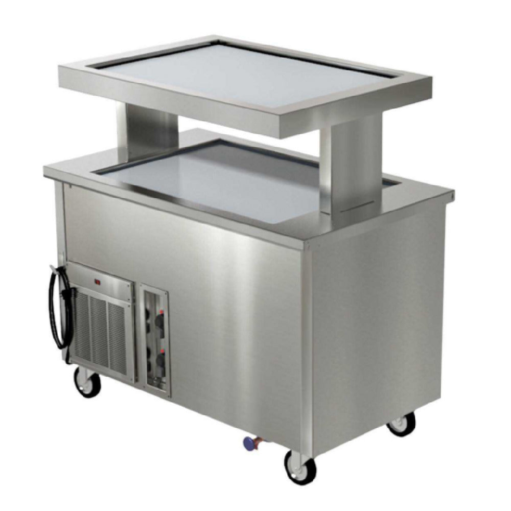 Delfield SFTS2-64-NUP FlexiTop™ Frost/Hot Top Serving Counter Dual Tiered Mobile