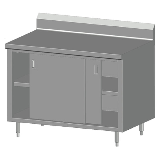 SPG 6CBT-30BD - Universal Stainless Work Table, Cabinet Base With Sliding Doors, 72"W X 30"D