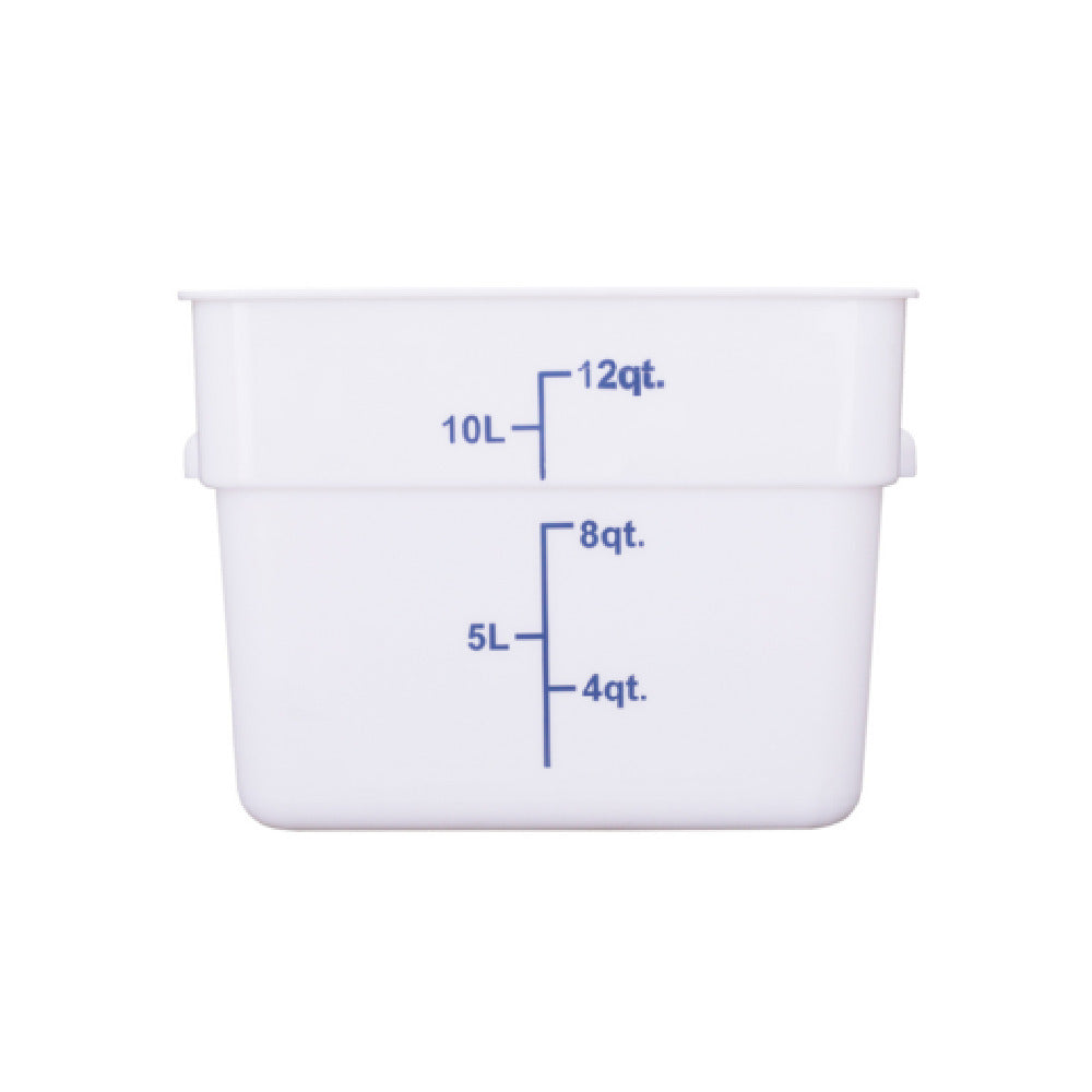 CAC China FS3P-SQ12W Food Storage Container 12 Qt. Square