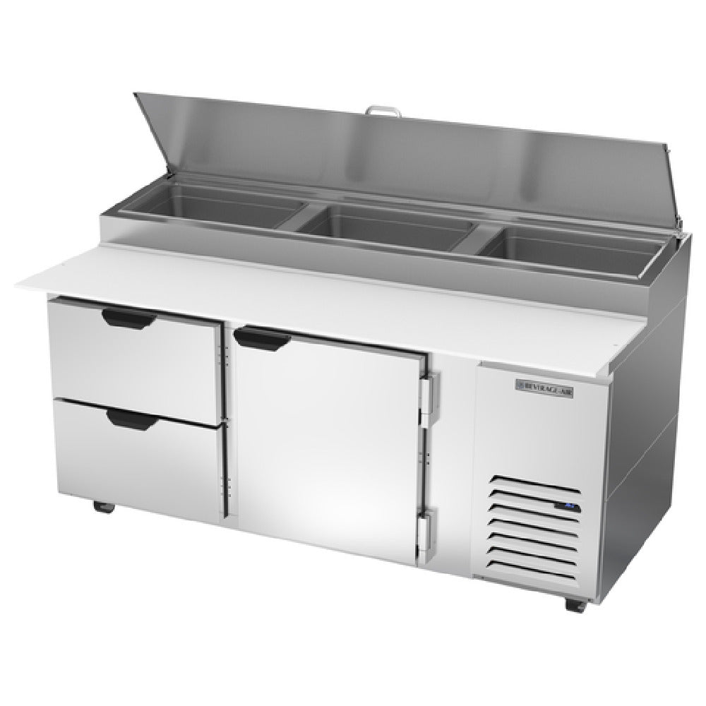 Beverage Air DPD72HC-2 Pizza Top Refrigerated Counter Two-section 72"W