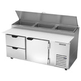 Beverage Air DPD72HC-2 Pizza Top Refrigerated Counter Two-section 72"W