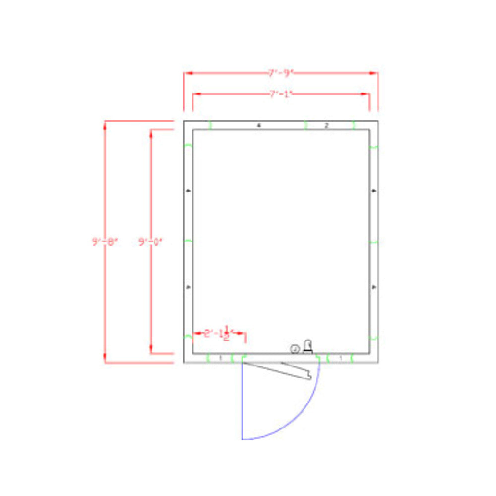 American Panel 8X10F-O Walk-In Freezer 7'-6" H X 7'-9" W X 9'-8" D Outdoor