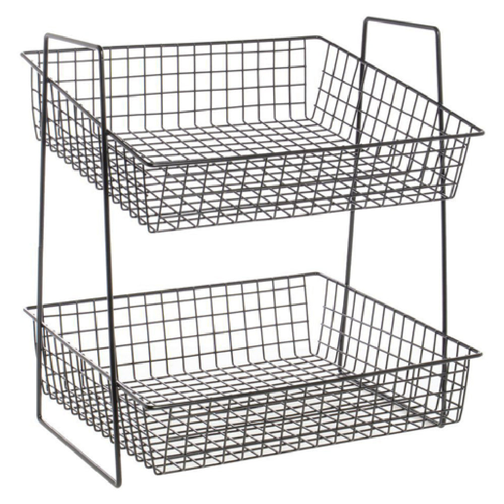 Hubert 74592 - Basket Display Stand, 2-tier, 16" X 13-1/2" X 17-1/4"H