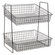Hubert 74592 - Basket Display Stand, 2-tier, 16" X 13-1/2" X 17-1/4"H