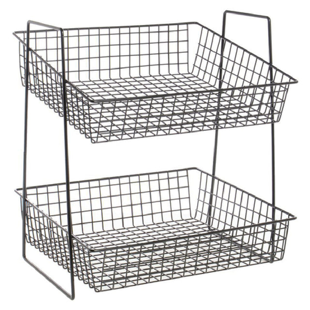 Hubert 74592 - Basket Display Stand, 2-tier, 16" X 13-1/2" X 17-1/4"H