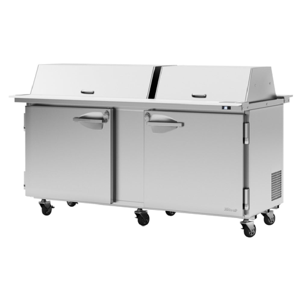 Turbo Air PST-72-30-N-DS PRO Series Mega Top Sandwich/Salad Prep Table With Dual Sided Lids