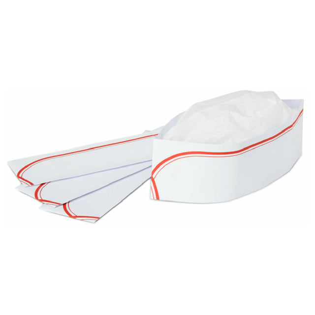 Royal PPR OS RED - Disposable Overseas Cap, Paper Crown, Red (100 Per Box, 10 Boxes Per Case)