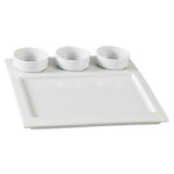 Yanco ML-810 Main Land Compartment Dish Includes (3) 3 Oz. Round Dishes And 10" X 10" Square Tray