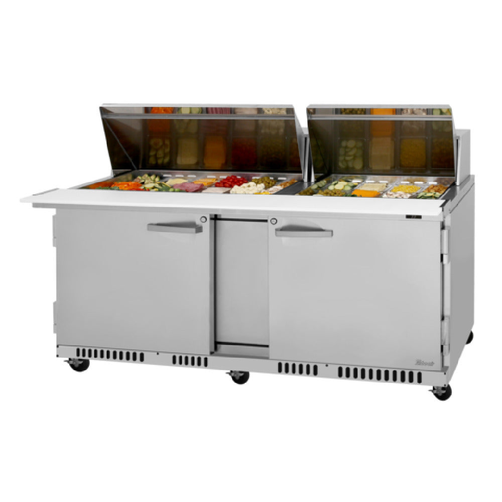 Turbo Air PST-72-30-FB-N PRO Series Mega Top Sandwich/Salad Prep Table Front Breathing Airflow