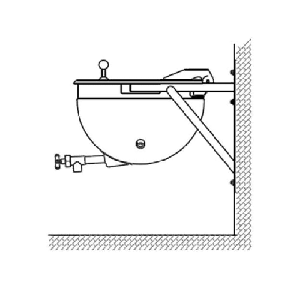 Legion LSWT-20MV Stationary Direct Steam Kettle With Mixer 20-gallon