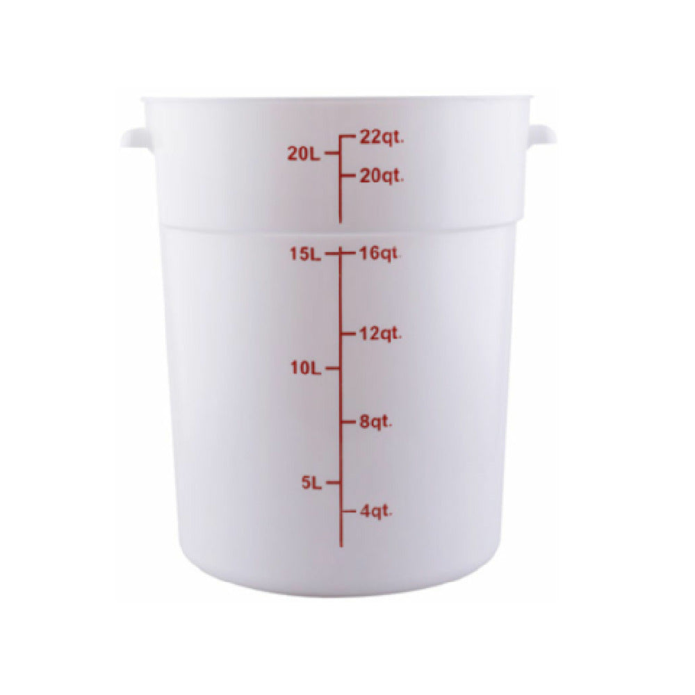 Hubert 29A-062 - Kratos® CenPro Round Food Storage Container, 20 Qt. Capacity, White