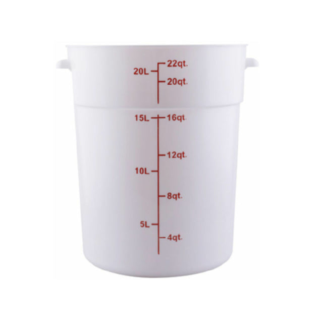 Hubert 29A-062 - Kratos® CenPro Round Food Storage Container, 20 Qt. Capacity, White