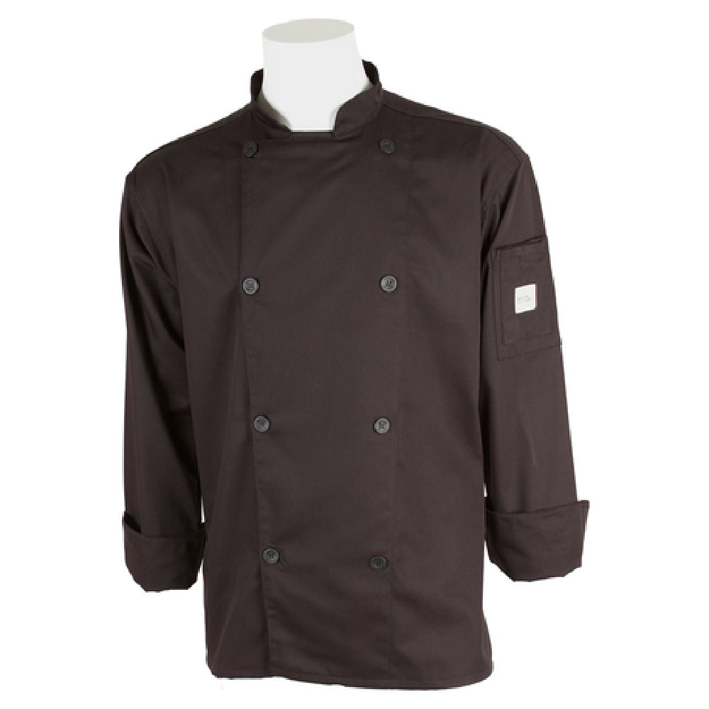Mercer Culinary M61010BK2X Genesis Unisex Chef Jacket (8) Traditional Buttons Utility Shoulder Pocket
