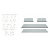 FOH BST036MUM28 Buffet Essentials Twist Smoke Glass On White Includes Two BRI005WHI28 Twist Risers Set Of 3 White