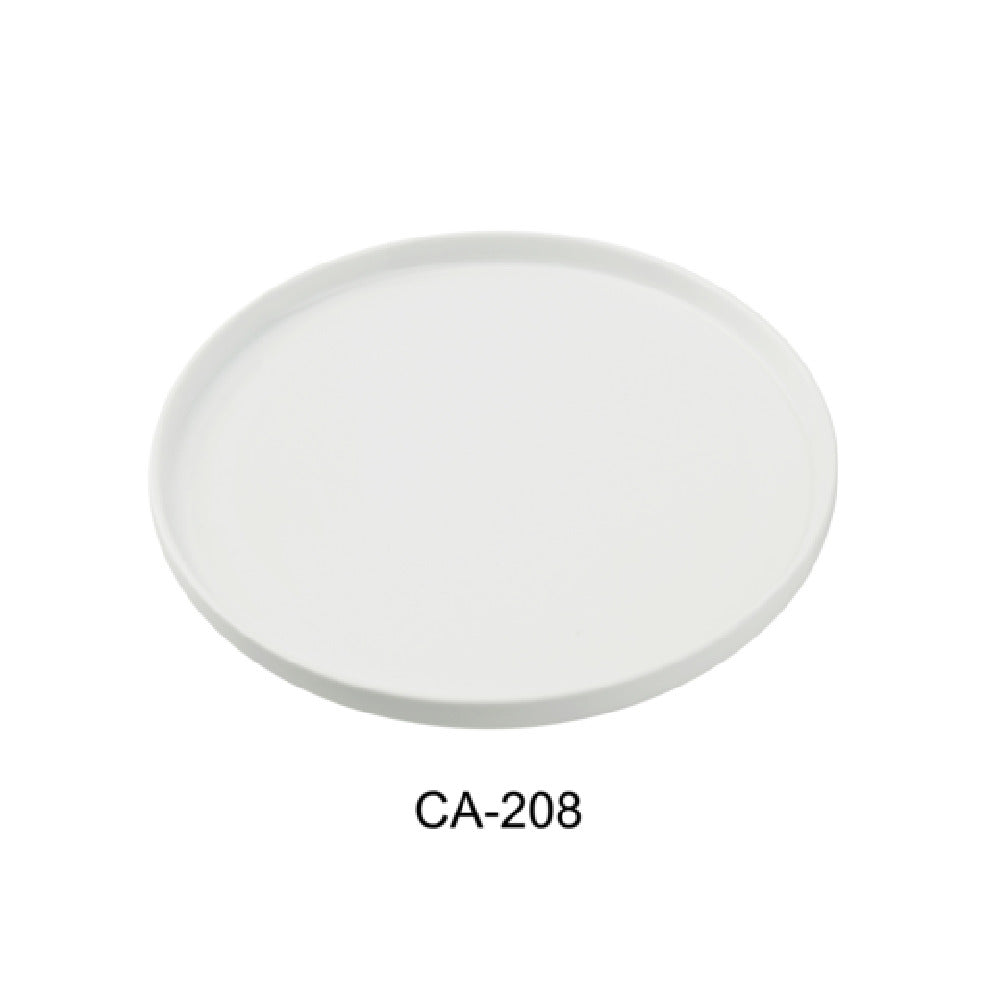 Yanco CA-208 Cambria Dinner Plate 8" Dia. X 1"H Porcelain With Aluminum