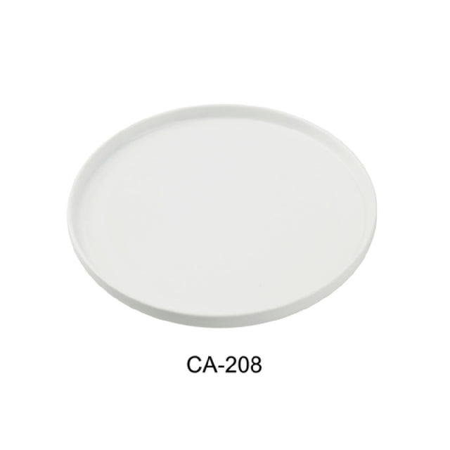 Yanco CA-208 Cambria Dinner Plate 8" Dia. X 1"H Porcelain With Aluminum