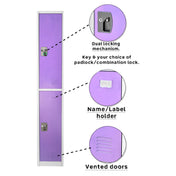 Alpine Industries ADI629-202-PUR Storage Locker 72" H X 12" W Double-compartment