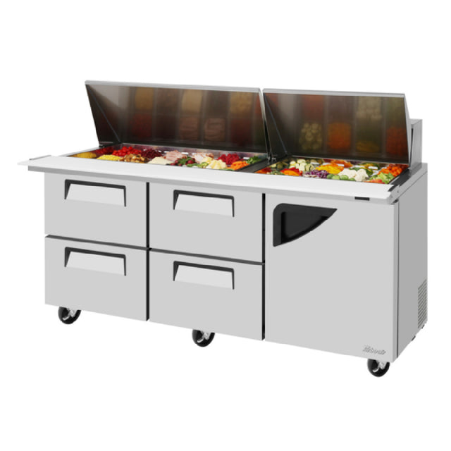 Turbo Air TST-72SD-30-D4R-N Super Deluxe Sandwich/Salad Mega Top Unit Two-section