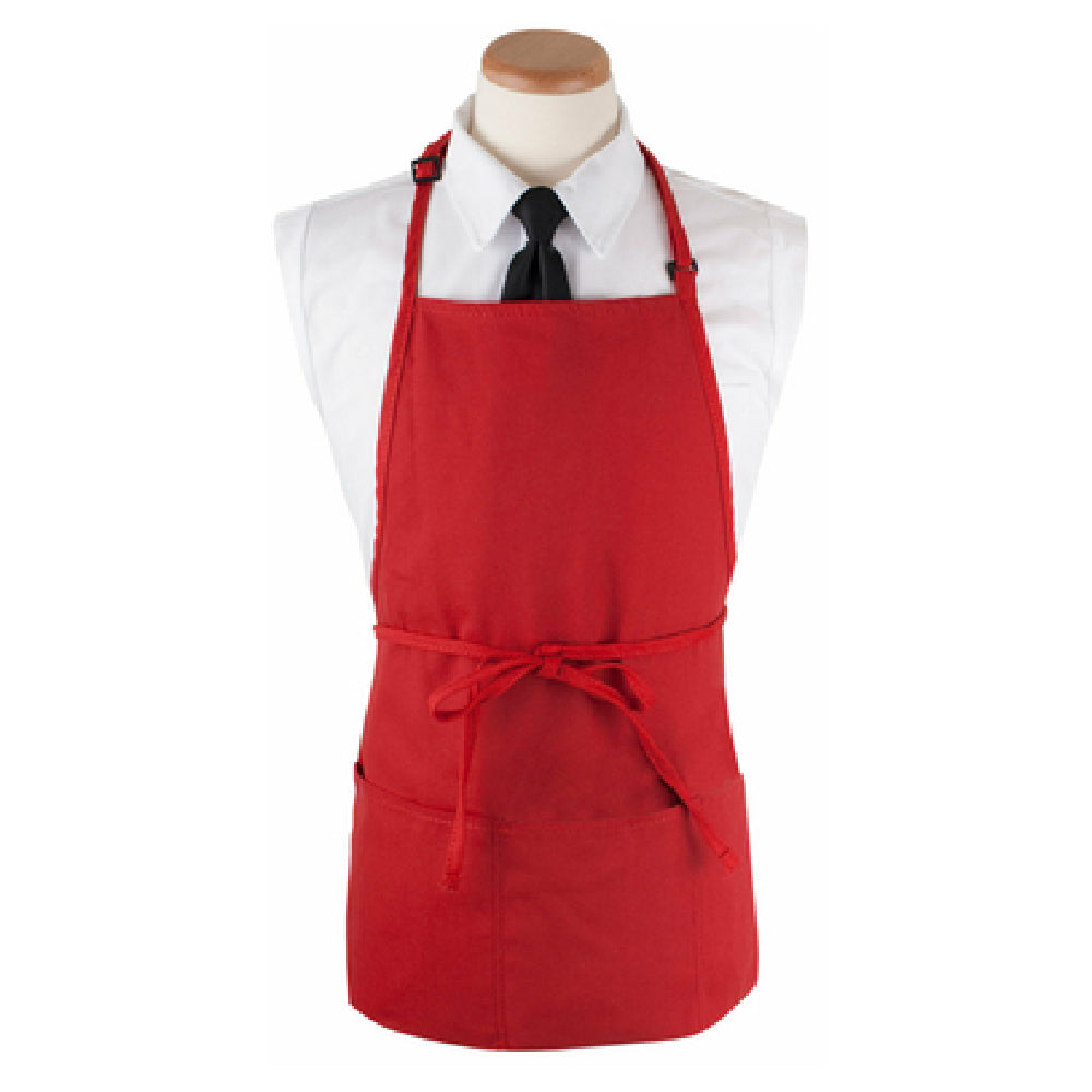 John Ritzenthaler Company 3PBIARDFP Chef Revival® Bib Apron 26" X 23" Long 3 Front Pockets And Pen Pocket With Seamless Bottoms