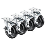 Krowne 28-113S Krowne Plate Caster Swivel With Brake 5" Diameter