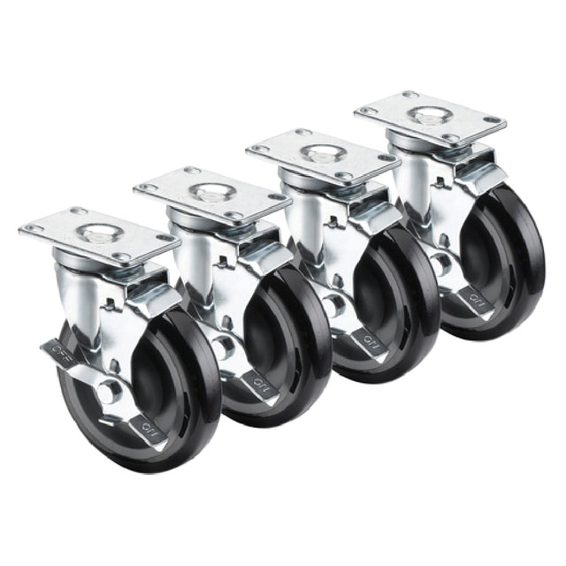 Krowne 28-113S Krowne Plate Caster Swivel With Brake 5" Diameter
