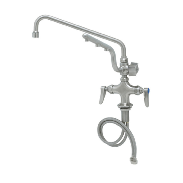 T&S Brass S-0201-U12 UltraRinse Stainless Steel Single Hole Deck Mount Mixing Faucet