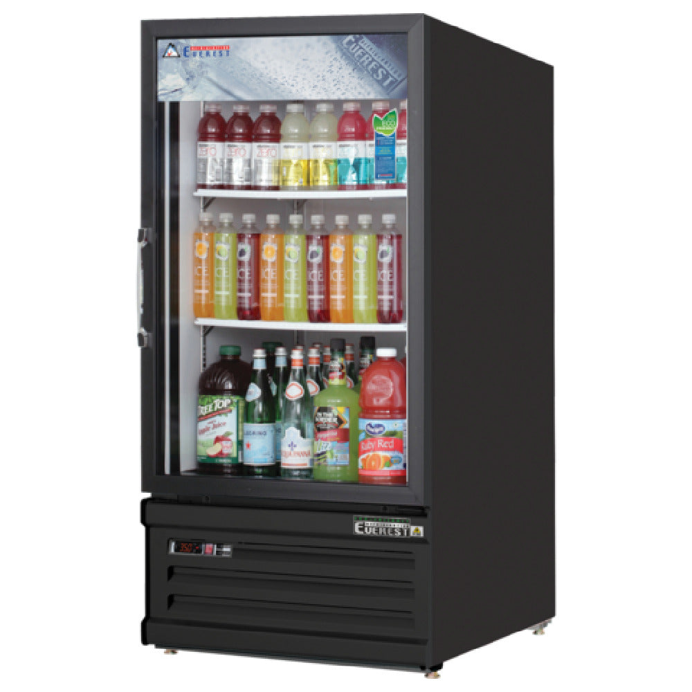 Everest Refrigeration EMGR8B Reach-In Glass Door Merchandiser Refrigerator One-section