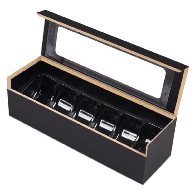 JB Prince RB178 Macaroon Box 7-1/2" X 2-2/5" X 2-1/5" With Plastic Insert For Holding (6) Macaroons