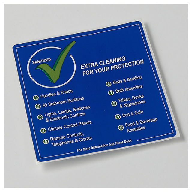 American Metalcraft DSC4 Sanitized Checklist Label 4" X 4" Lists 10 Checklist Items