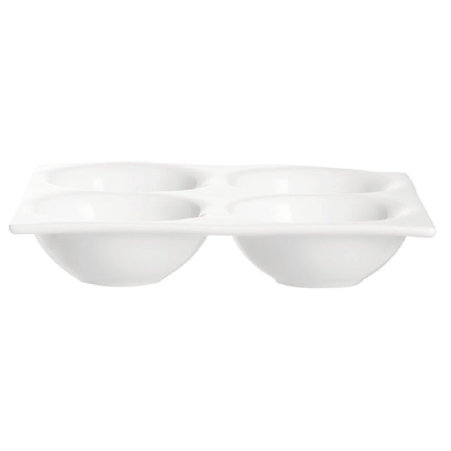 Arc Cardinal L3203 Arcoroc Appetizer Four Parts Dish (D:5.63'') High Alumina Porcelain