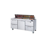 Blue Air BLPT72-D4RL-HC - Sandwich Prep Table, Three-section, 72-3/8"W