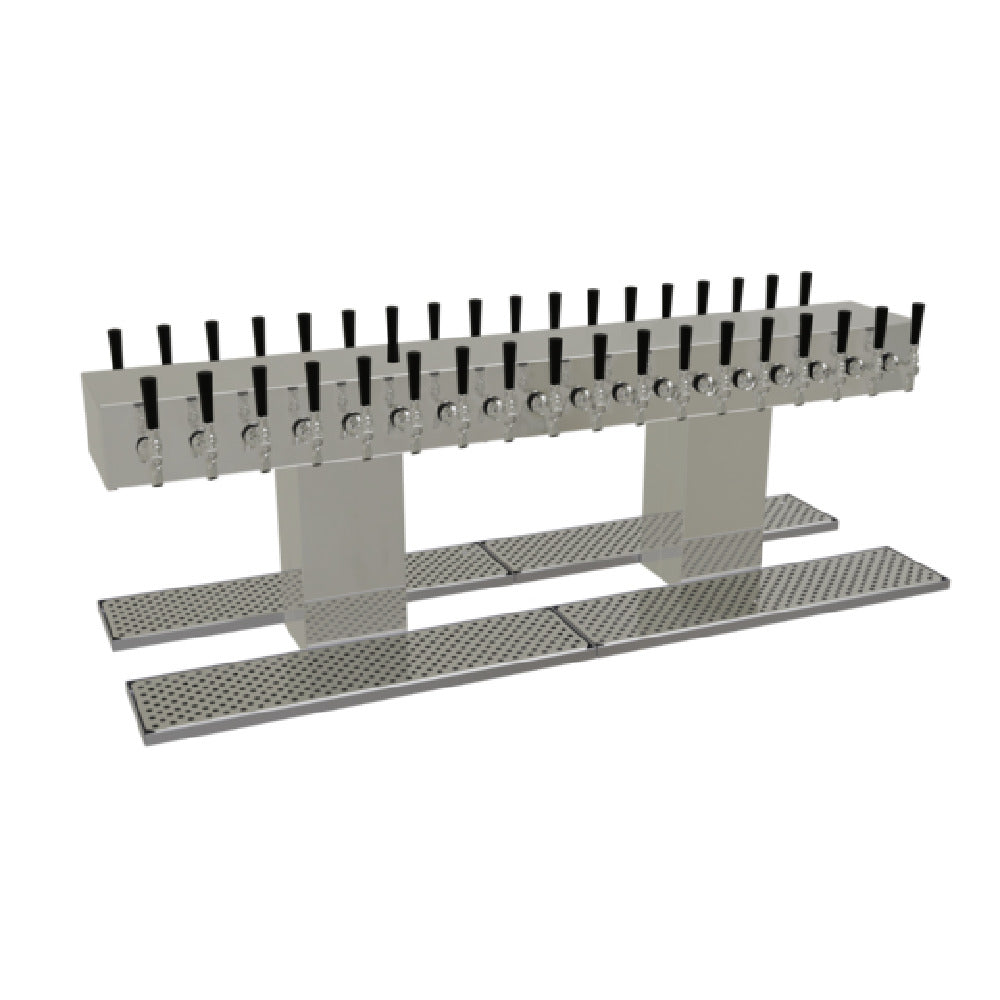 Glastender DT-36-MFR Double-Sided Draft Dispensing Tower Countertop (36) Stainless Steel Faucets (handles Not Included)