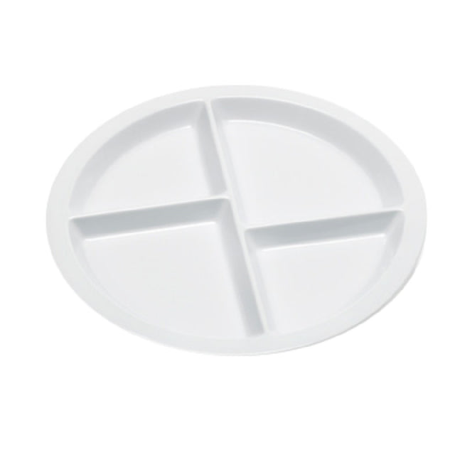 GET Enterprises CP-534-W SuperMel™ Plate 10" Dia. 4-compartment