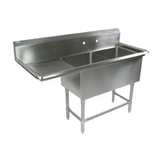 John Boos 2PB204-1D30L Pro-Bowl Sink 2-compartment 74-3/16"W X 25-1/2"D X 44-1/16"H Overall Size