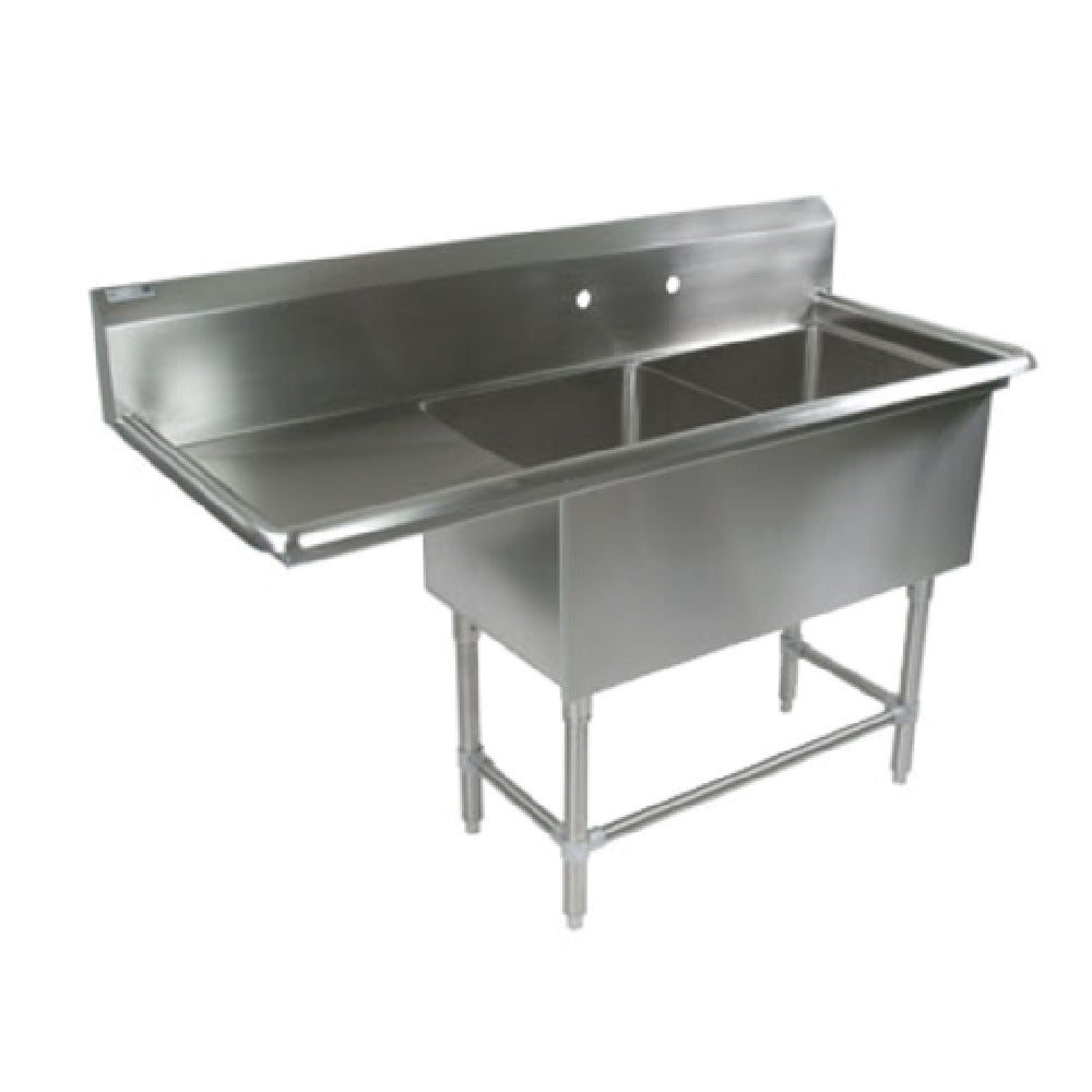 John Boos 2PB16204-1D24L Pro-Bowl Sink 2-compartment 60-3/16"W X 25-1/2"D X 44-1/16"H Overall Size