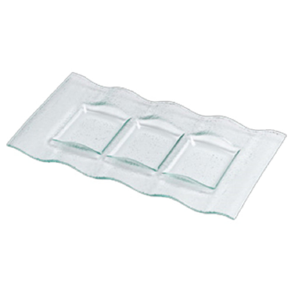 Steelite 6506G249 Rectangle Ripple Plate 12.5" X 6.75"Creations Glass Creations