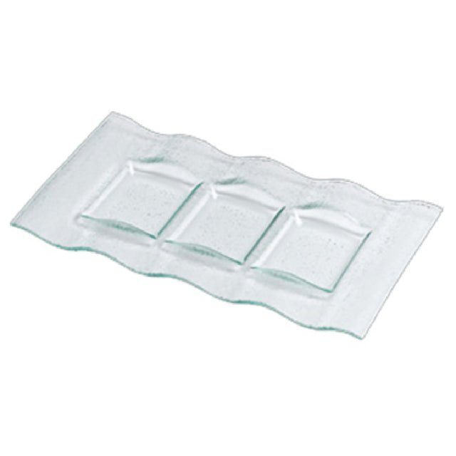 Steelite 6506G249 Rectangle Ripple Plate 12.5" X 6.75"Creations Glass Creations