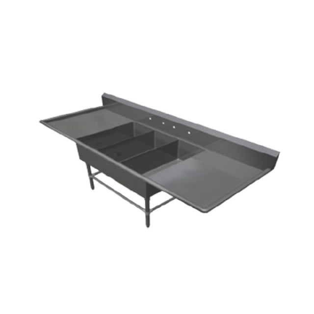 John Boos 3PB14314-2D18 Pro-Bowl Platter Sink 3-compartment 81-1/4"W X 36-1/2"D X 43"H Overall Size