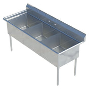 Sapphire Manufacturing SMS2020-3 Sink 3-compartment 65"W X 25-1/2"D X 44-1/4"H Overall Size