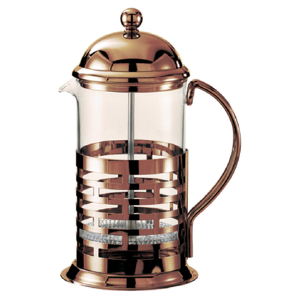 Service Ideas T877BRNZ Brick French Coffee Press 1 Liter (33.8 Oz.) 4-3/4" X 6" X 9-3/4"