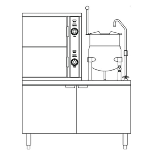 Crown Steam ECX-10-10_208/60/3 Convection Steamer/Kettle Electric (2) Compartment