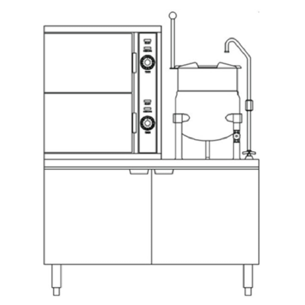 Crown Steam ECX-10-10_240/60/3 Convection Steamer/Kettle Electric (2) Compartment