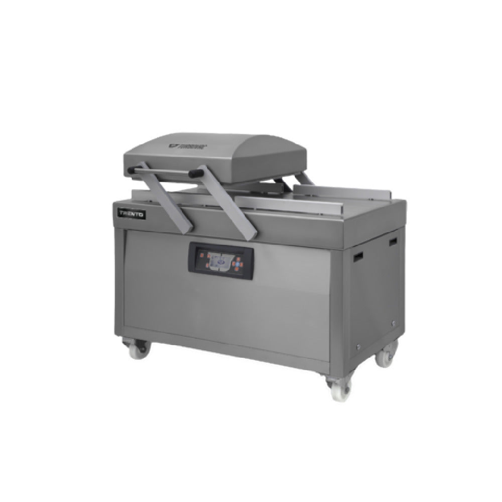 Omcan 59134 Turbovac Heavy-Duty Double Chamber Vacuum Packaging Machine With Stainless Steel Cover And Flat Working Surface With 32″ X 27.5″ Seal Length