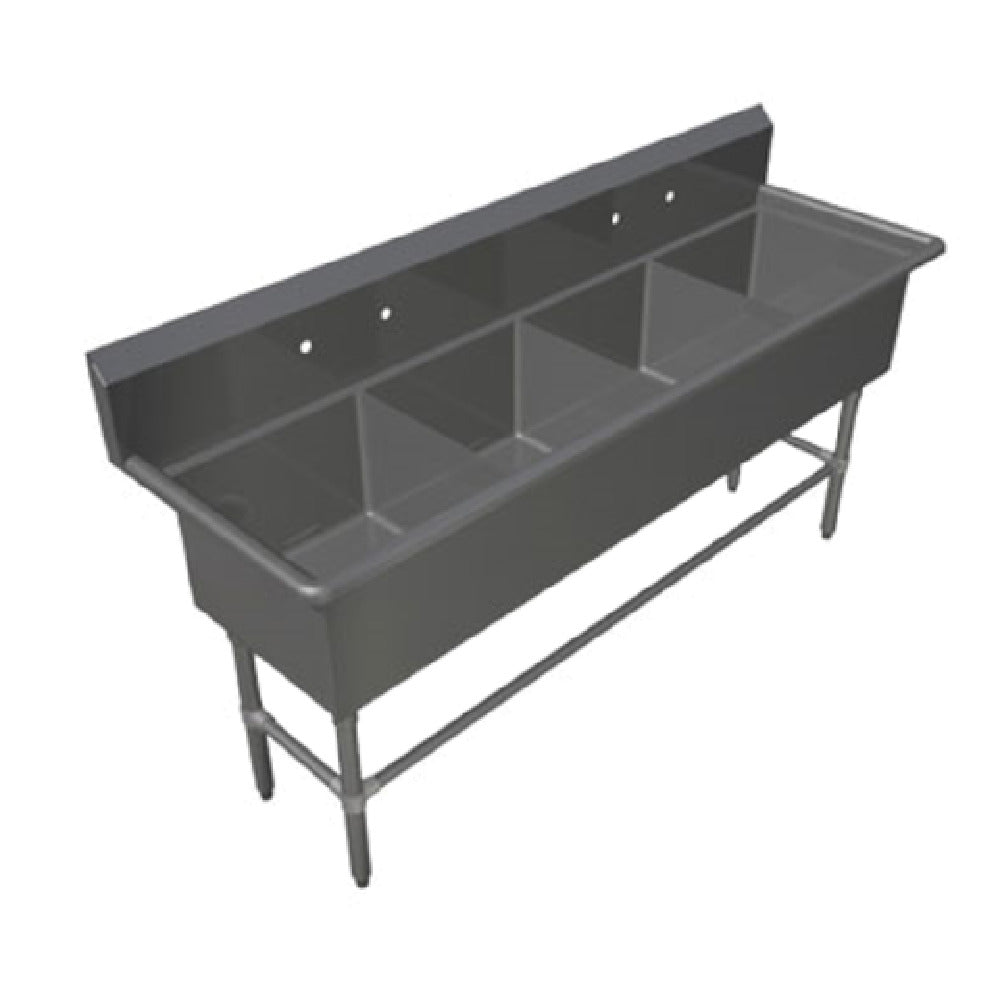 John Boos 44PB1620 Pro-Bowl Sink 4-compartment 69-1/8"W X 25-1/2"D X 44-1/16"H Overall Size