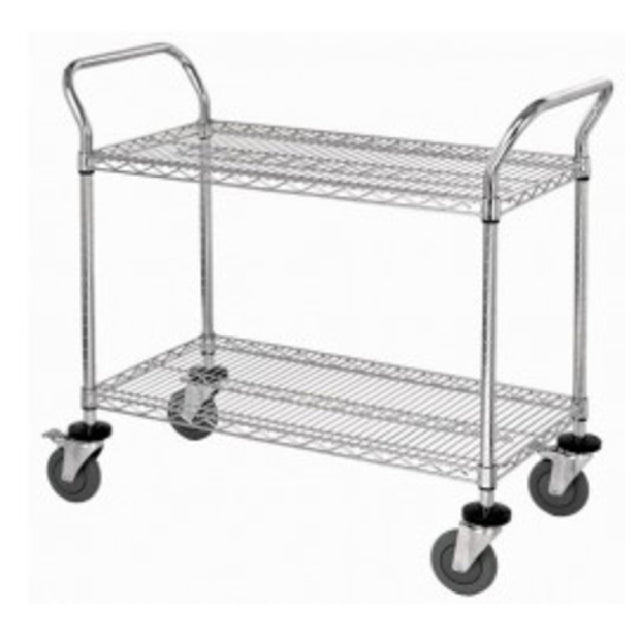 Quantum WRC-1836-2 Utility Cart 36"W X 18"D X 37-1/2"H (2) Wire Shelves