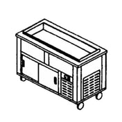 Piper Products 6-CB - Elite Cool Breeze Cold Food Serving Counter, 88"L X 36"H, 6 Pan Size