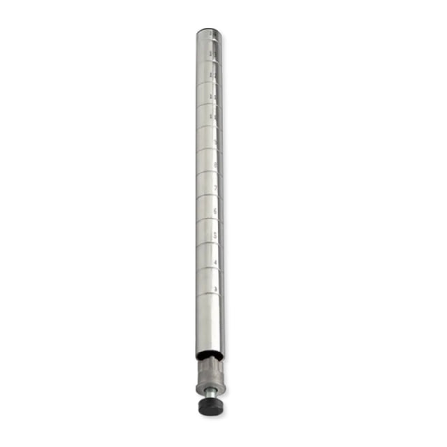 Steel Works Stainless SWP74C Post With Leveling Legs For Wire Shelving 74" Chrome